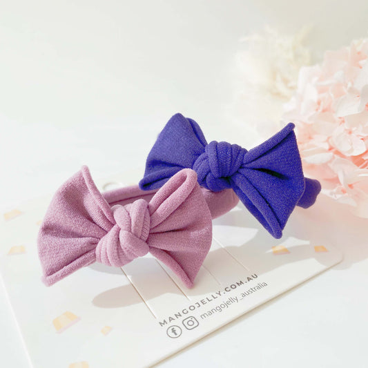 Purple | One-Piece Bow Hair Ties