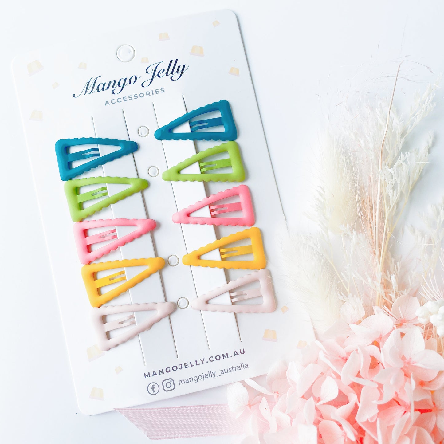 Light Pastel | Petite Pastel Coated Lace Triangle Snap Clips