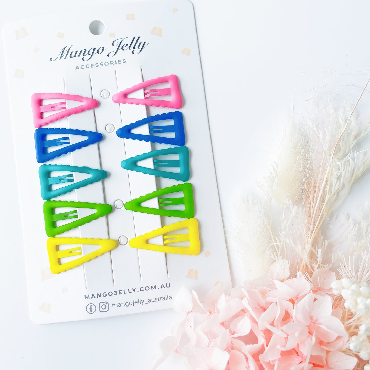 Pop | Petite Pastel Coated Lace Triangle Snap Clips