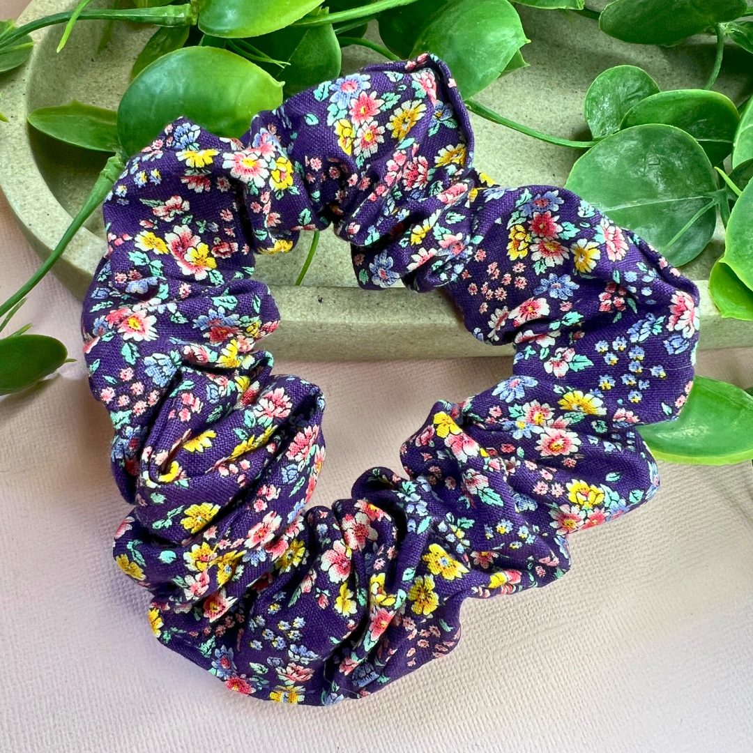 Purple Flower | Floral Scrunchie