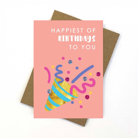 Sequin Party Popper | Birthday Card