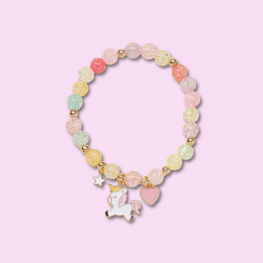 Heart & Unicorn Charm | Beaded Bracelet