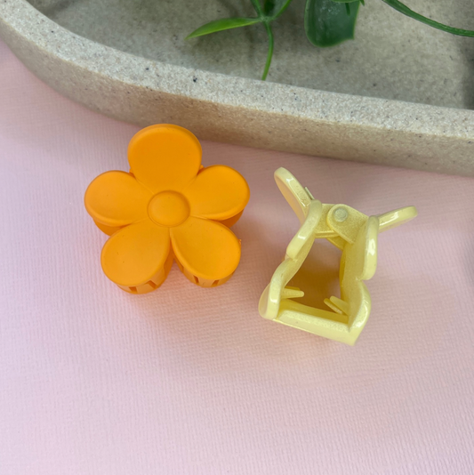Orange | Mini Daisy Hair Clip