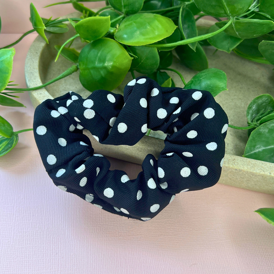 Black | Polka Dot Scrunchie