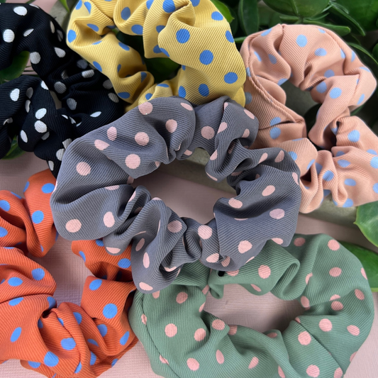 Black | Polka Dot Scrunchie