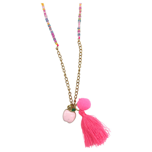 Pink Apple Necklace