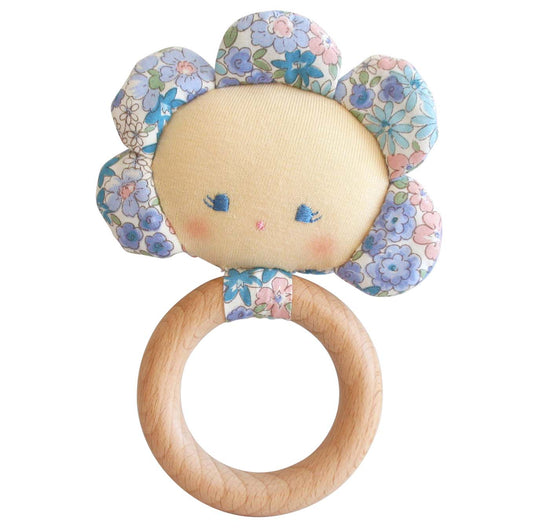 Liberty Blue | Flower Baby Teether Rattle