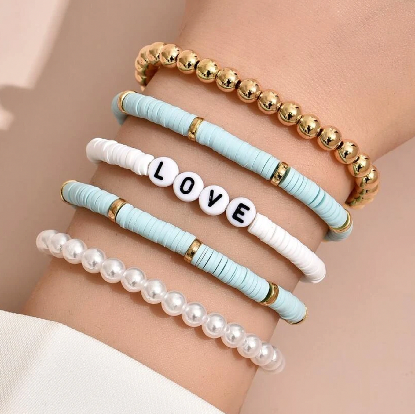 Light Blue | Love Beaded Bracelet
