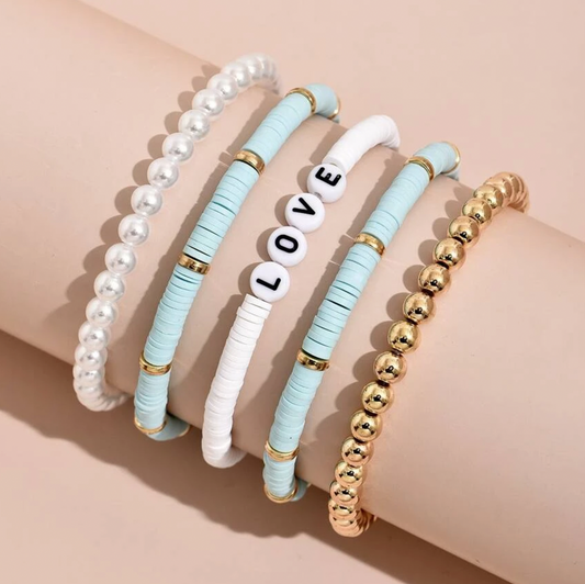 Light Blue | Love Beaded Bracelet