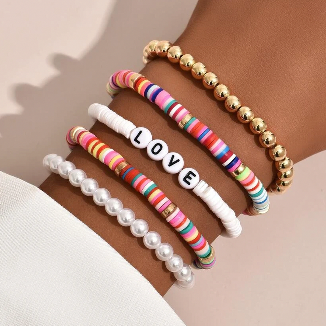 Multi Colour | Love Beaded Bracelet