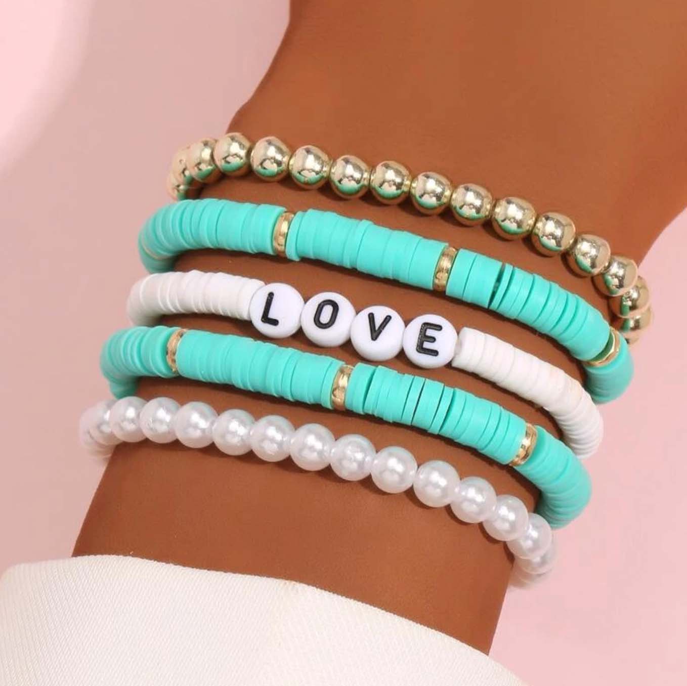 Teal | Love Beaded Bracelet