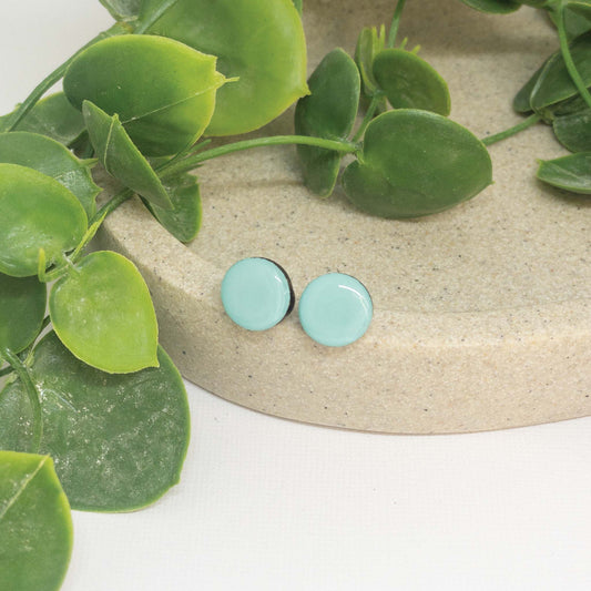 Coastal Waters | Wooden Stud Earrings