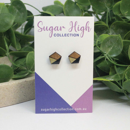 Golden Hour | Wooden Stud Earrings