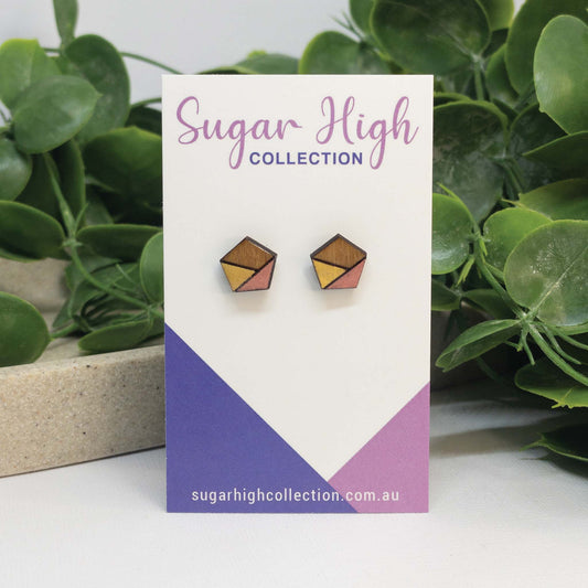 Honey Kiss | Wooden Stud Earrings
