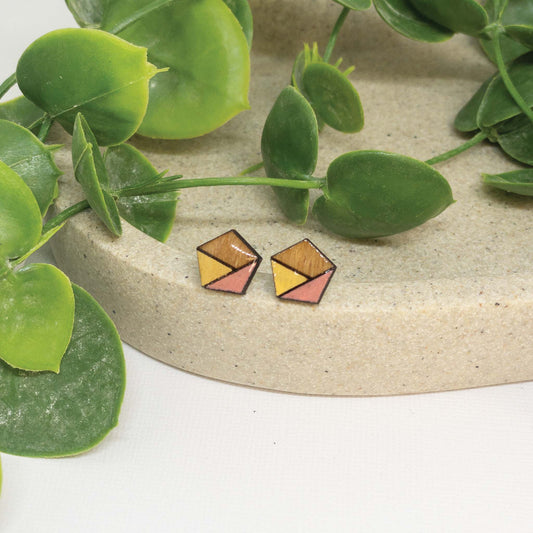 Honey Kiss | Wooden Stud Earrings