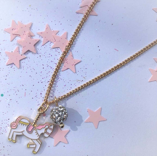 Unicorn Carousel Gold Necklace
