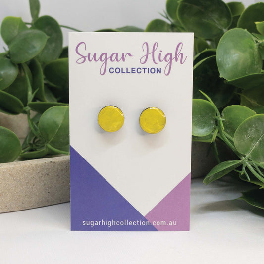 Lemon Tea | Wooden Stud Earrings
