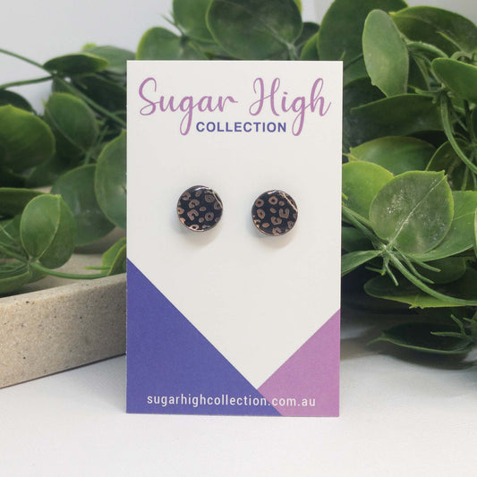 Leopard | Rose Gold Acrylic Stud Earrings