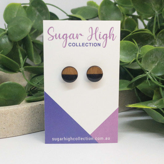 Black Luxury | Wooden Stud Earrings