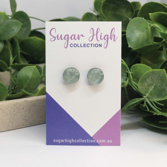 Minty Breeze | Wooden Stud Earrings