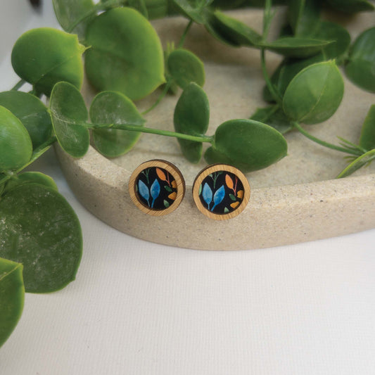 Love Of Floral | Wooden Statement Stud Earrings