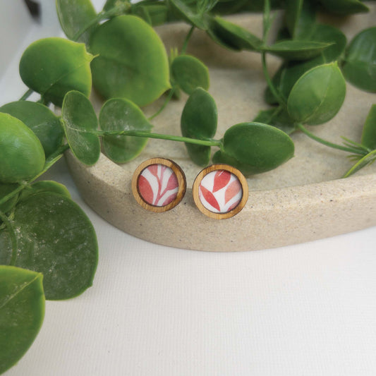 Beautiful Garden | Wooden Statement Stud Earrings