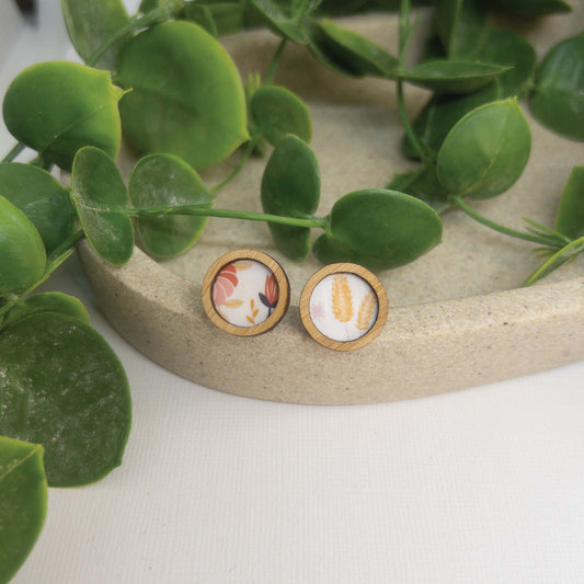 Secret Garden | Wooden Statement Stud Earrings 'Secret Garden'