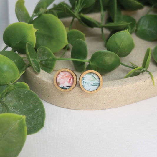 Perfect Bloom | Wooden Statement Stud Earrings