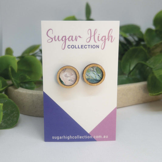 Perfect Bloom | Wooden Statement Stud Earrings
