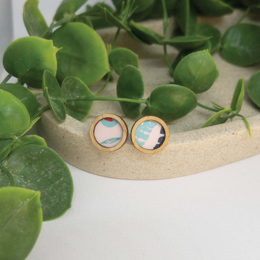 Floating Fern | Wooden Statement Stud Earrings