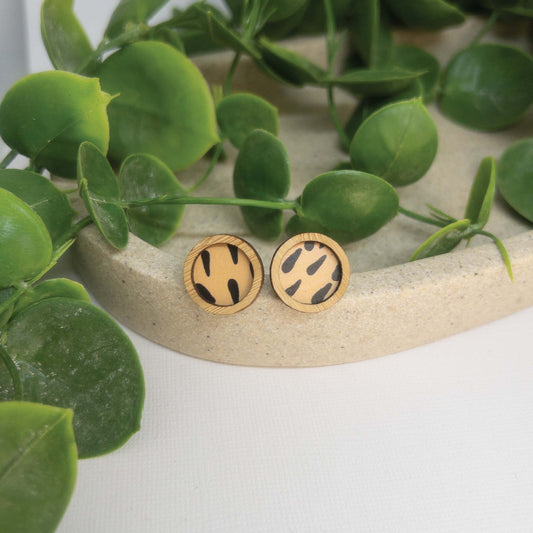 Safari | Wooden Statement Stud Earrings