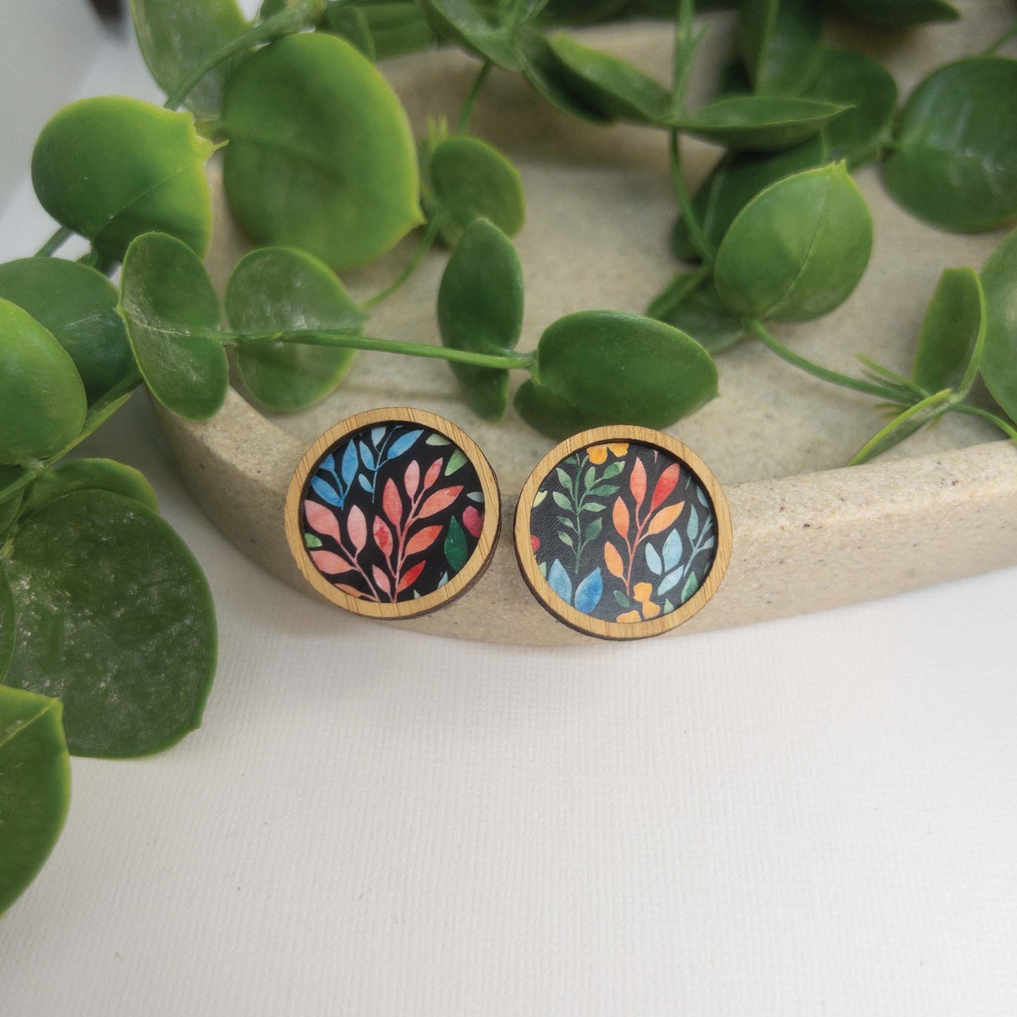 Love Of Floral | Wooden Statement Stud Earrings