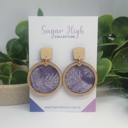 Sunset Garden | Wooden Statement Drop Earrings