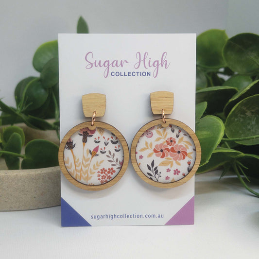 Secret Garden | Wooden Statement Drop Earrings