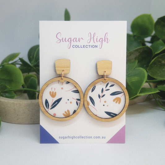 Blooms | Wooden Statement Drop Earrings