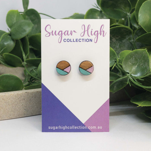 Pastel Pop | Wooden Stud Earrings