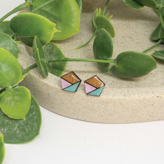 Pastel Pop | Wooden Stud Earrings