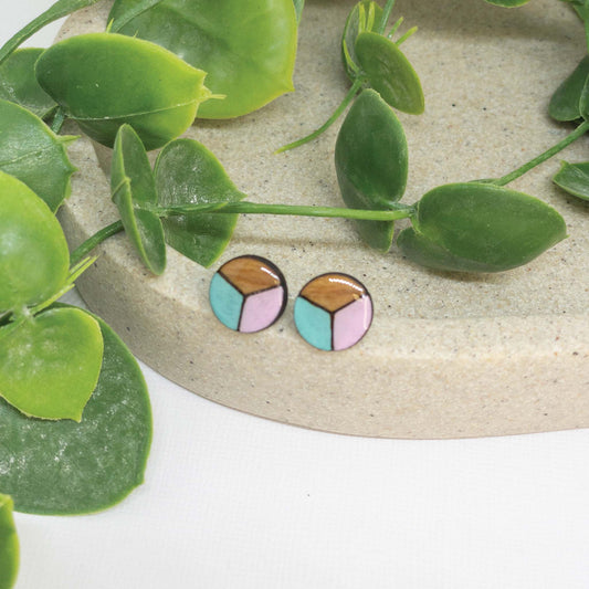 Pastel Pop | Wooden Stud Earrings