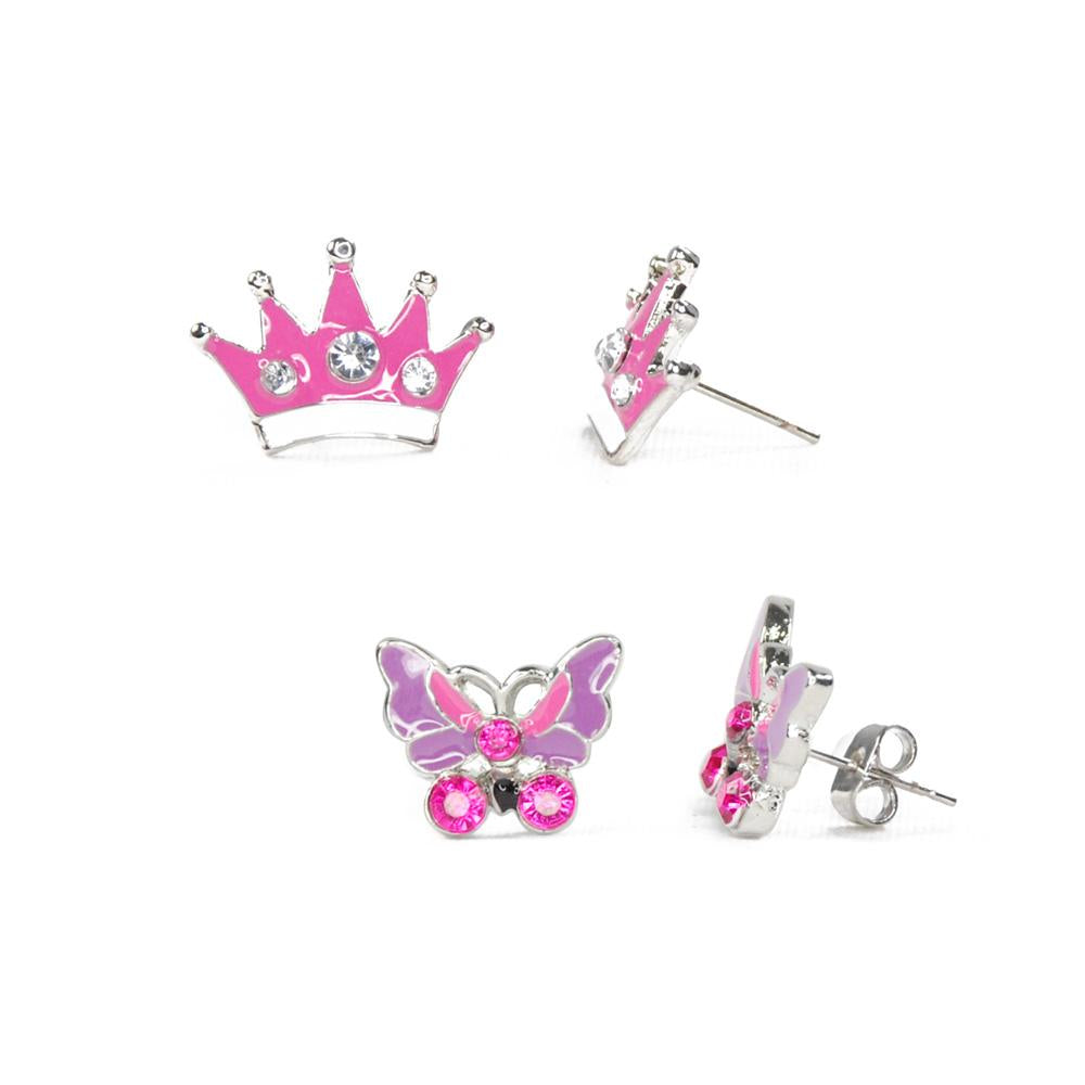 Crown & Butterfly | Gemstone Earrings