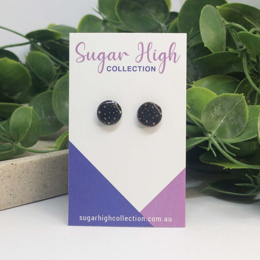 Preppy Dot | Rose Gold Acrylic Stud Earrings