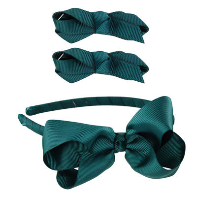 Emerald | School Bow Hair Accessories Set