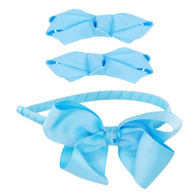 Light Blue | School Bow Hair Accessories Set