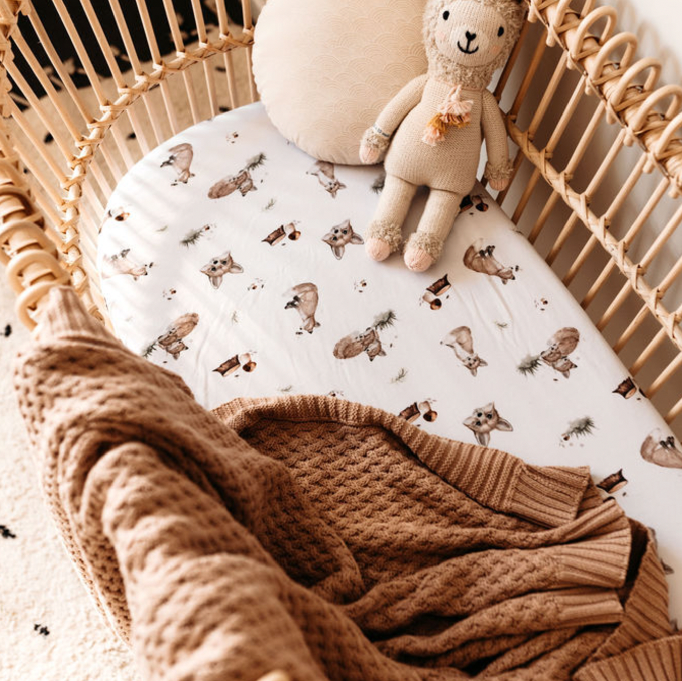Hazelnut | Diamond Knit Baby Blanket
