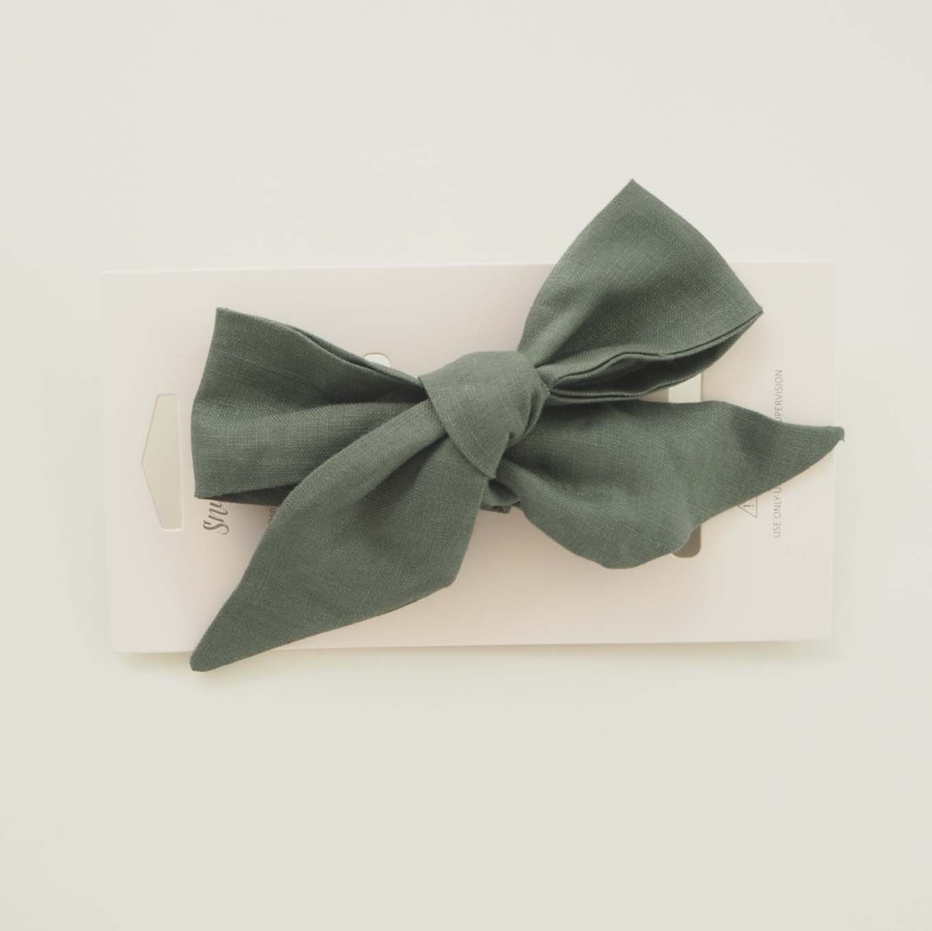 Olive | Linen Bow Headband Wrap