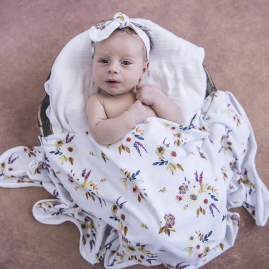 Boho Posy | Stretch Cotton Baby Wrap Set