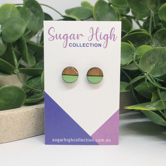 Spearmint | Wooden Stud Earrings