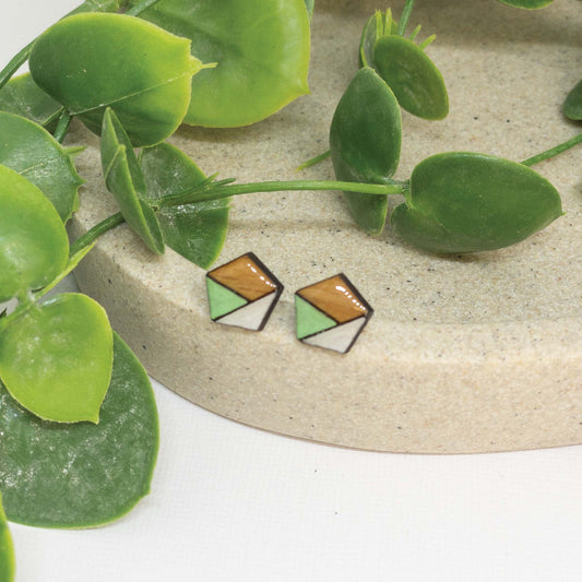 Spearmint | Wooden Stud Earrings