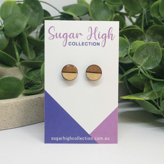 Sugar Cookie | Wooden Stud Earrings