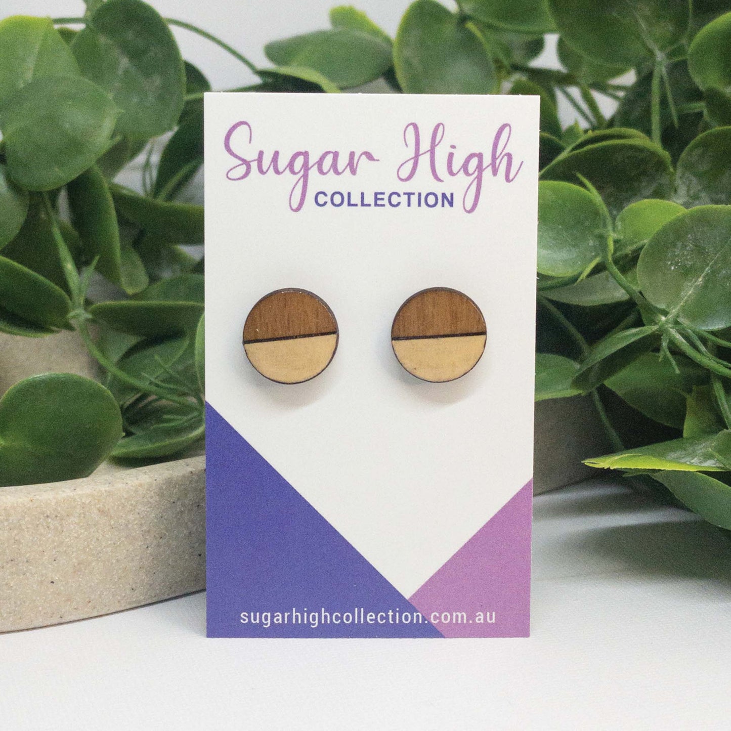 Sugar Cookie | Wooden Stud Earrings