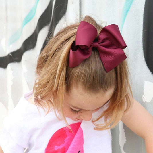 Burgundy | Zali Girl Hair Bow - Large